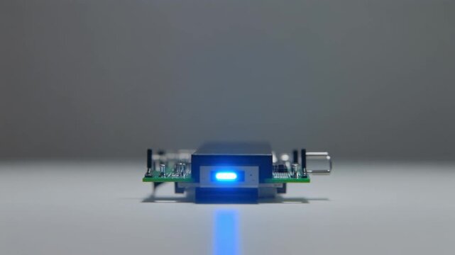 Flux 8K Macro Shot: Microcontroller Board with a Soft Blinking Status Light