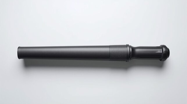 Antique Black Metal Baton on White Background
