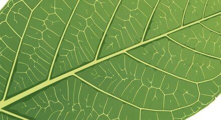 Fototapeta premium Close-up of a vibrant green leaf with intricate veins.