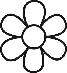 Obraz premium Simple Black Line Flower Design.
