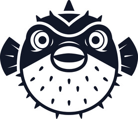 Puffer Fish Face Close Up Illustration. © Brian