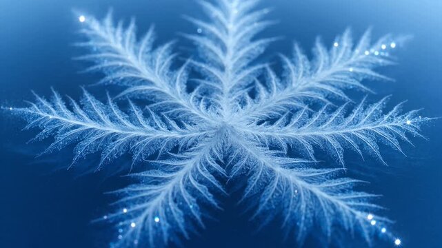 Frozen Ice Crystal Fractal Expanding Motion