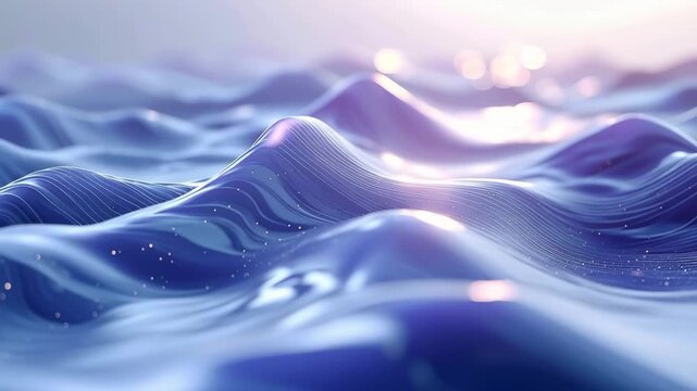Ocean's Gentle Embrace: An abstract portrayal of the ocean, where gentle waves rise and fall in a dance of serenity and motion, the water's surface glistens.
