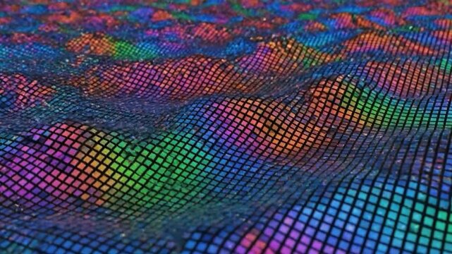 Vibrant colorful pixelated digital background texture.