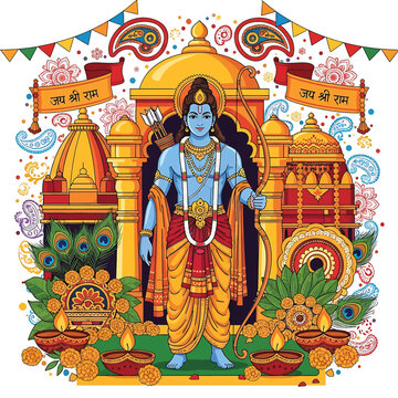 Hindu God Krishna Standing Alone.