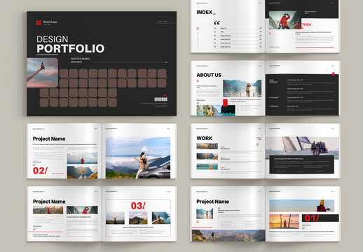 Minimal Graphic Design Portfolio Landscape Layout