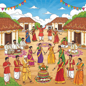 Traditional Indian Village Festival Celebration.