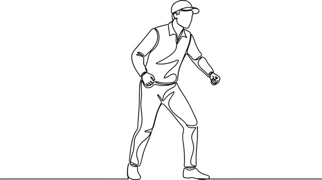 Man Wearing Baseball Cap Standing.