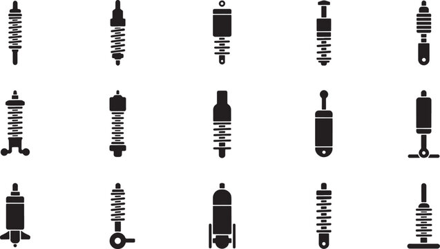 Collection of stylized lightsaber icons in silhouette, diverse designs