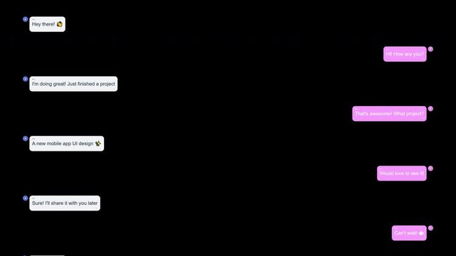 Abstract digital interface with chat bubbles and progress bars.