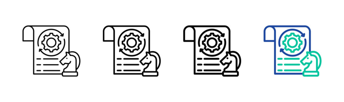 Strategy Execution Icon Collection Different Style Outline