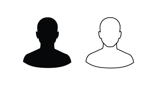 Two human head silhouettes one black one white facing forward