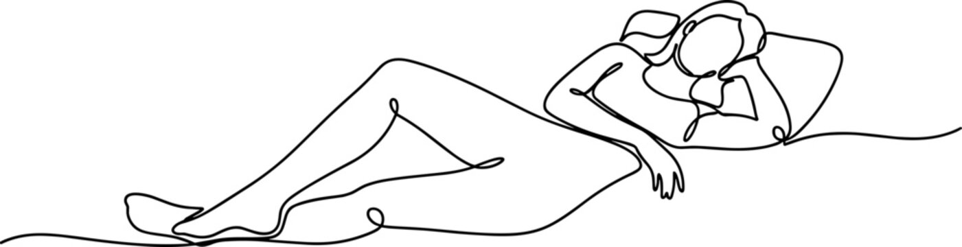 Woman lying on her side relaxed.