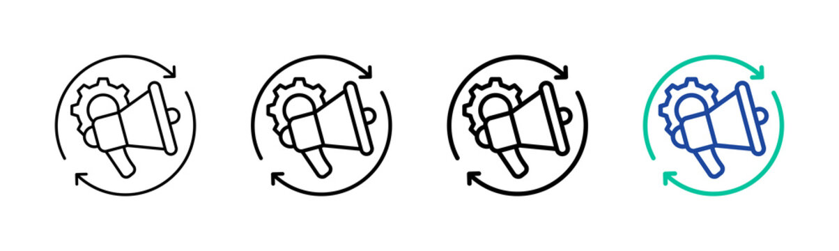 Marketing Automation Icon Collection Different Style Outline