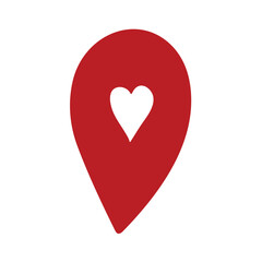 Fototapeta premium Hand drawn map pin Map marker pointer sign GPS and mapping tools Location pin symbol Pinpoint clipart in doodle style Single element for web, design