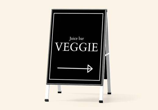 Chalkboard Sign Mockup For Juice Bar PSD