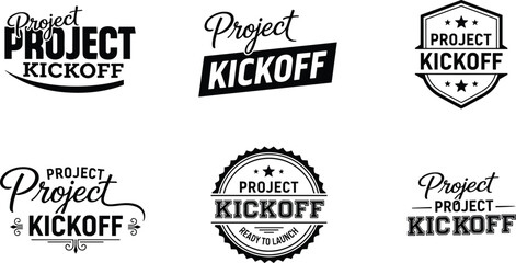 Fototapeta premium The image displays various logo designs for project kickoff utilizing different fonts shapes and embellishments high quality professional detailed modern elegant stylish clean
