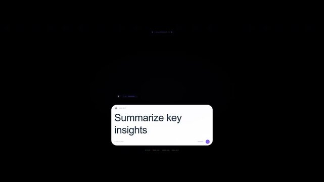 Futuristic AI Assistant Responding to User Commands for Data Analysis.