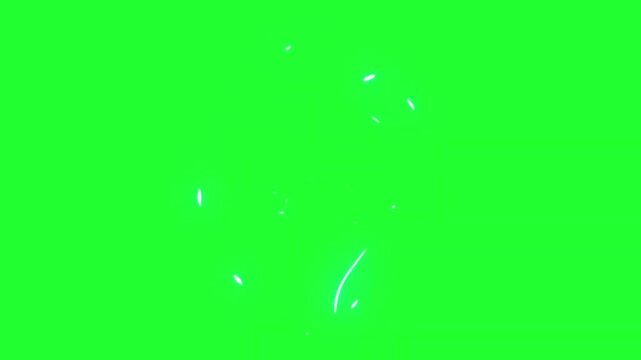 Curved white energy portal with blue glow on green screen background for vfx 3d illustration