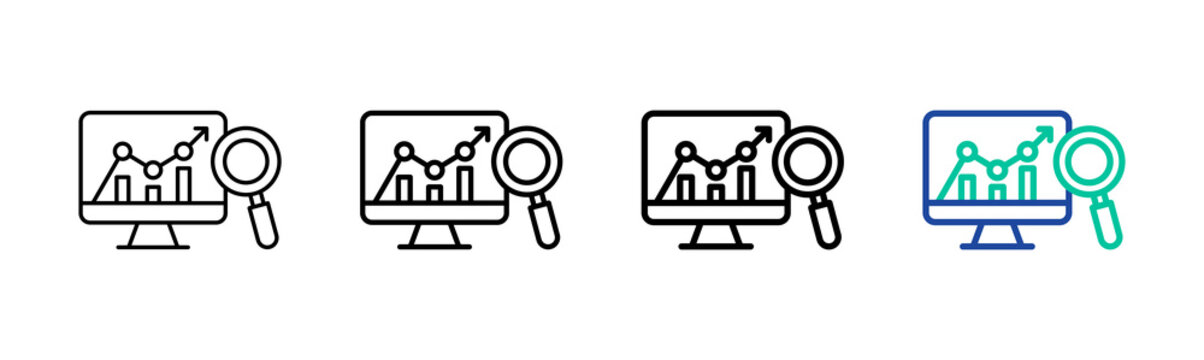 Traffic Analysis Icon Collection Different Style Outline