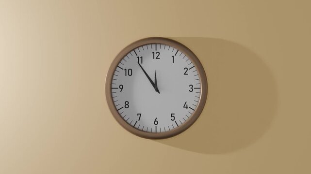 Time passing analog clock motion footage