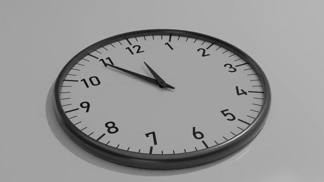 Time passing analog clock motion footage