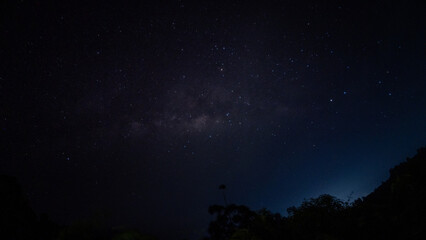 Milky Way Galaxy Over Dark Trees © Palugada