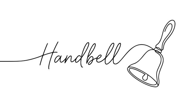 Handbell illustration with a simple line drawing design