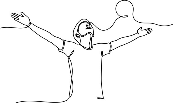 Man with arms outstretched in freedom.