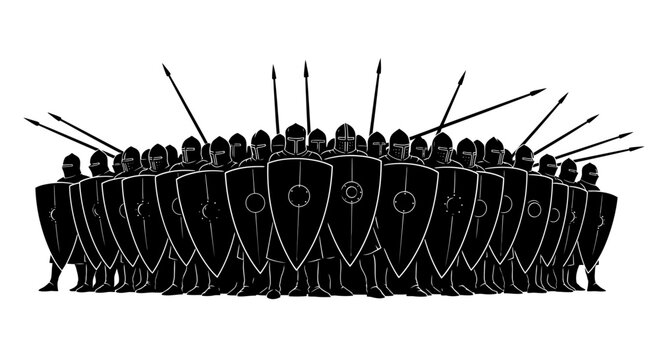 Ancient Warrior Formation Silhouette