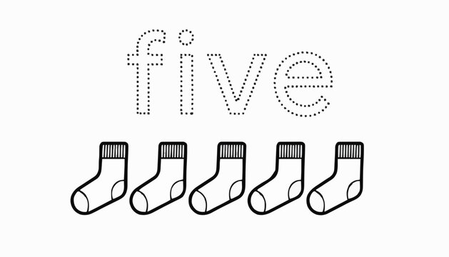 Thicken the five and colour in the socks