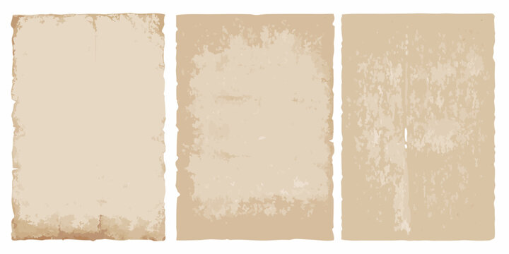 Three aged parchment paper textures arranged in a vertical composition
