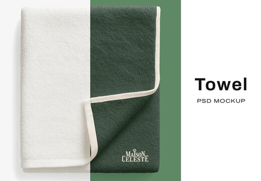 Elegant Towel Mockup Design PSD