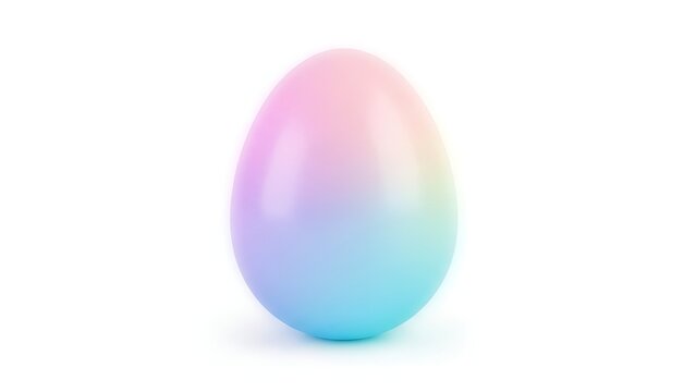 A delicate pastel-colored Easter egg with a smooth gradient, symbolizing gentleness and new beginnings, elegantly presented on a plain white backdrop
