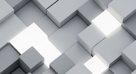 Obraz premium A sophisticated geometric background featuring a series of grey and white rectangular shapes arranged in a clean, textured mosaic pattern, minimalist, greyish, graphic