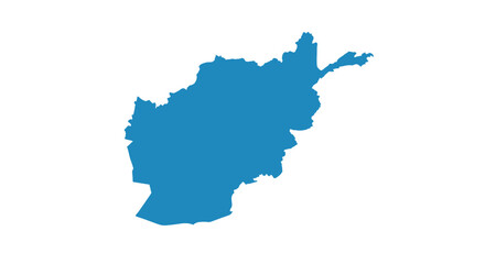 Fototapeta premium Afghanistan Map Silhouette, Blue Outline on White Background, Country Shape
