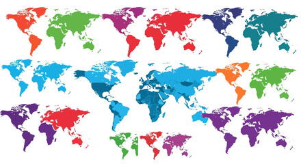 Colorful World Map Collage: Global Connectivity and Diversity © kadal
