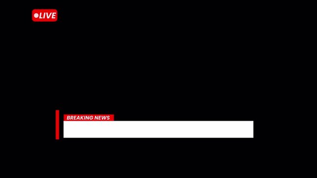 Breaking News Lower Third Banner for Cable TV Broadcast News Media with Transparent Alpha Channel Chyron 4k video