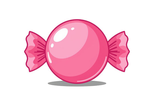 Pink candy vector illustration showing a sweet wrapped treat, a sugar confectionery with transparent background