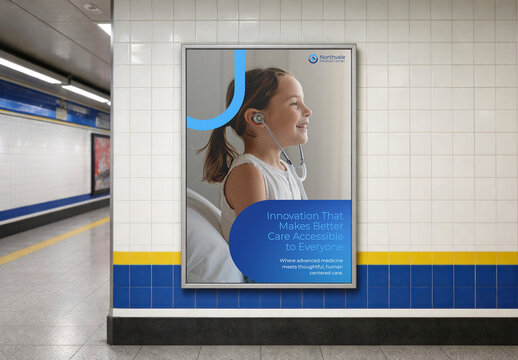 Healthcare Advertisement Mockup In Subway Station PSD