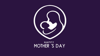 Fototapeta premium A minimalist design depicting a mother and child with a celebratory message