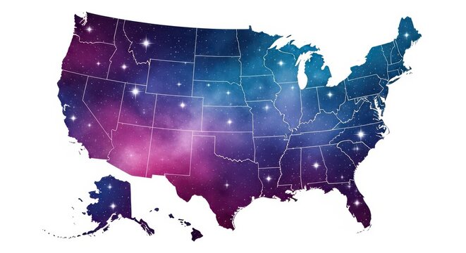 A heatmap showing population density across the united states