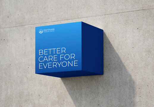 Healthcare Sign Mockup With Motivational Message PSD
