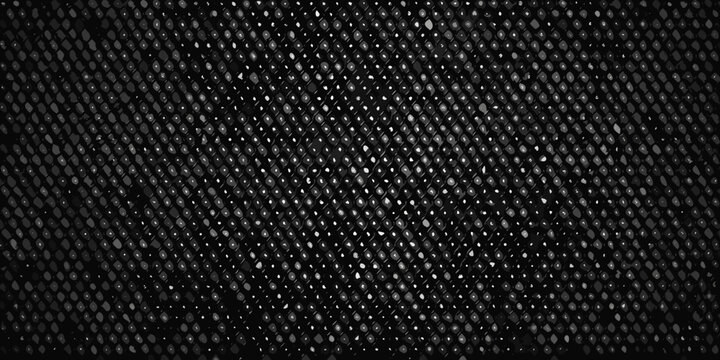 Close up of black mesh netting with reflective silver accents