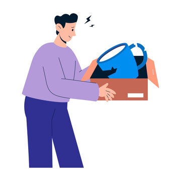 A flat style illustration depicting damage package