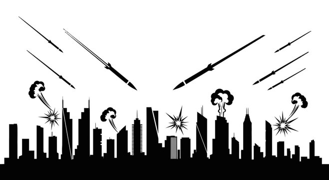 City Skyline with Comic Effect.