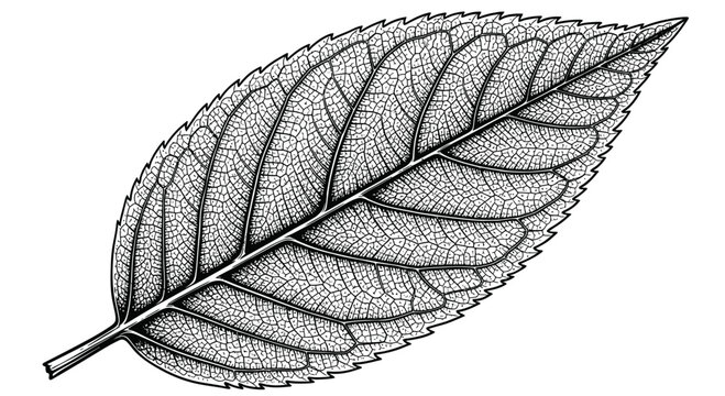 Detailed illustration of a single leaf.