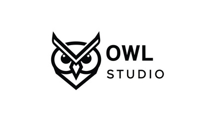Fototapeta premium Elegant Owl Studio Logo - A Modern and Minimalist Design.