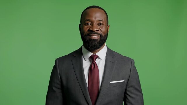 Professional Black Businessman in Formal Attire Smiling in Studio