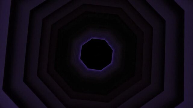 Purple Hexagon Tunnel Effect Animation.